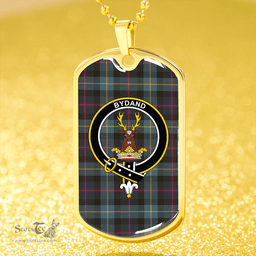 ScottishPlaid Huntly Gordon Gathering 2000 Weathered Clan Tartan Dog Tag Necklace - Crest Classic Scottish Plaid Tartan Plaid