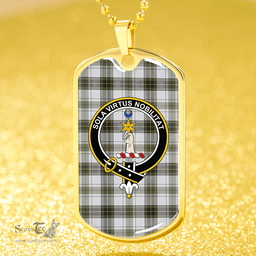ScottishPlaid Henderson Dress #2 (MacKendrick Dress #2) Weathered Clan Tartan Dog Tag Necklace - Crest Classic Scottish Plaid Tartan Plaid