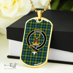 ScottishPlaid Gordon Old (Gordon 1842) Ancient Clan Tartan Dog Tag Necklace - Crest Classic Scottish Plaid Tartan Plaid