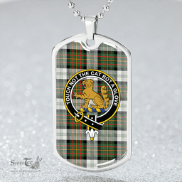 ScottishPlaid Gillies Green Dress Dance Clan Tartan Dog Tag Necklace - Crest Classic Scottish Plaid Tartan Plaid