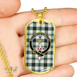 ScottishPlaid Henderson Dress #2 (MacKendrick Dress #2) Modern Clan Tartan Dog Tag Necklace - Crest Classic Scottish Plaid Tartan Plaid