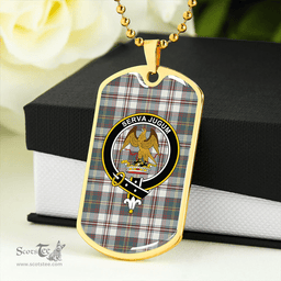 ScottishPlaid Hay Dress Weathered Clan Tartan Dog Tag Necklace - Crest Classic Scottish Plaid Tartan Plaid