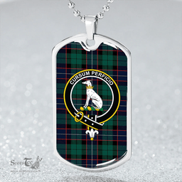 ScottishPlaid Hunter Modern Clan Tartan Dog Tag Necklace - Crest Classic Scottish Plaid Tartan Plaid
