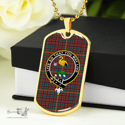 ScottishPlaid Hall Modern Clan Tartan Dog Tag Necklace - Crest Classic Scottish Plaid Tartan Plaid