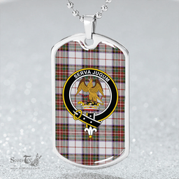 ScottishPlaid Hay #2 Ancient Clan Tartan Dog Tag Necklace - Crest Classic Scottish Plaid Tartan Plaid