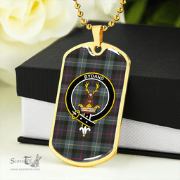 ScottishPlaid Huntly Gordon Gathering 2000 Weathered Clan Tartan Dog Tag Necklace - Crest Classic Scottish Plaid Tartan Plaid