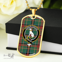 ScottishPlaid Hunter Old Modern Clan Tartan Dog Tag Necklace - Crest Classic Scottish Plaid Tartan Plaid