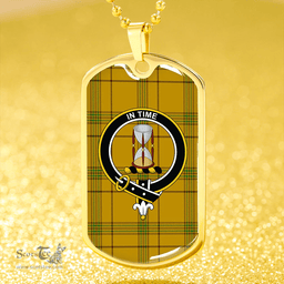 ScottishPlaid Houston Clan Tartan Dog Tag Necklace - Crest Classic Scottish Plaid Tartan Plaid