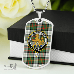 ScottishPlaid Gillies Green Dress Dance Clan Tartan Dog Tag Necklace - Crest Classic Scottish Plaid Tartan Plaid