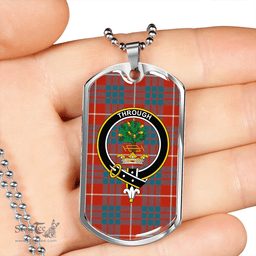 ScottishPlaid Hamilton Ancient Clan Tartan Dog Tag Necklace - Crest Classic Scottish Plaid Tartan Plaid