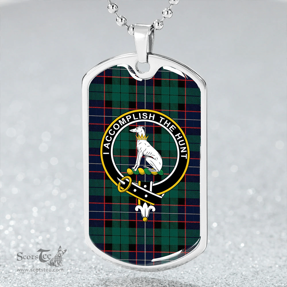 ScottishPlaid Hunter (Michael) Modern Clan Tartan Dog Tag Necklace - Crest Classic Scottish Plaid Tartan Plaid