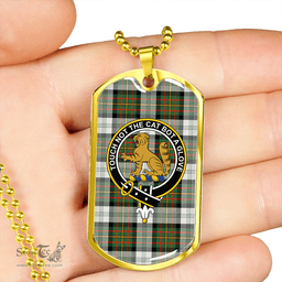 ScottishPlaid Gillies Green Dress Dance Clan Tartan Dog Tag Necklace - Crest Classic Scottish Plaid Tartan Plaid