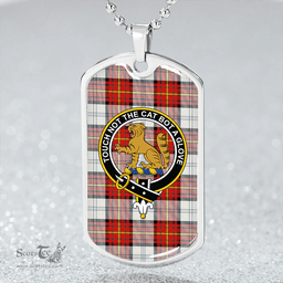 ScottishPlaid Gillies Red Dress Dance Clan Tartan Dog Tag Necklace - Crest Classic Scottish Plaid Tartan Plaid