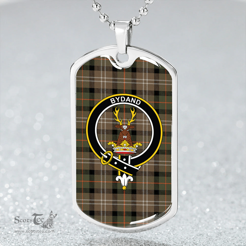 ScottishPlaid Huntly District #2 Ancient Clan Tartan Dog Tag Necklace - Crest Classic Scottish Plaid Tartan Plaid