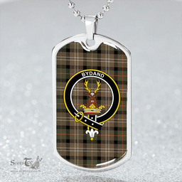ScottishPlaid Huntly District #2 Ancient Clan Tartan Dog Tag Necklace - Crest Classic Scottish Plaid Tartan Plaid