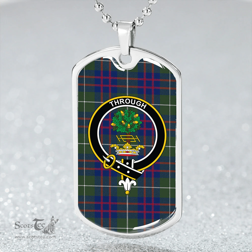 ScottishPlaid Hamilton of Clayton Modern Clan Tartan Dog Tag Necklace - Crest Classic Scottish Plaid Tartan Plaid