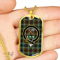 ScottishPlaid Hislop #2 Modern Clan Tartan Dog Tag Necklace - Crest Classic Scottish Plaid Tartan Plaid