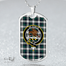 ScottishPlaid Graham Dress Modern Clan Tartan Dog Tag Necklace - Crest Classic Scottish Plaid Tartan Plaid