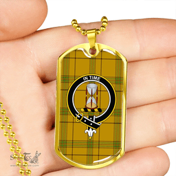 ScottishPlaid Houston Clan Tartan Dog Tag Necklace - Crest Classic Scottish Plaid Tartan Plaid