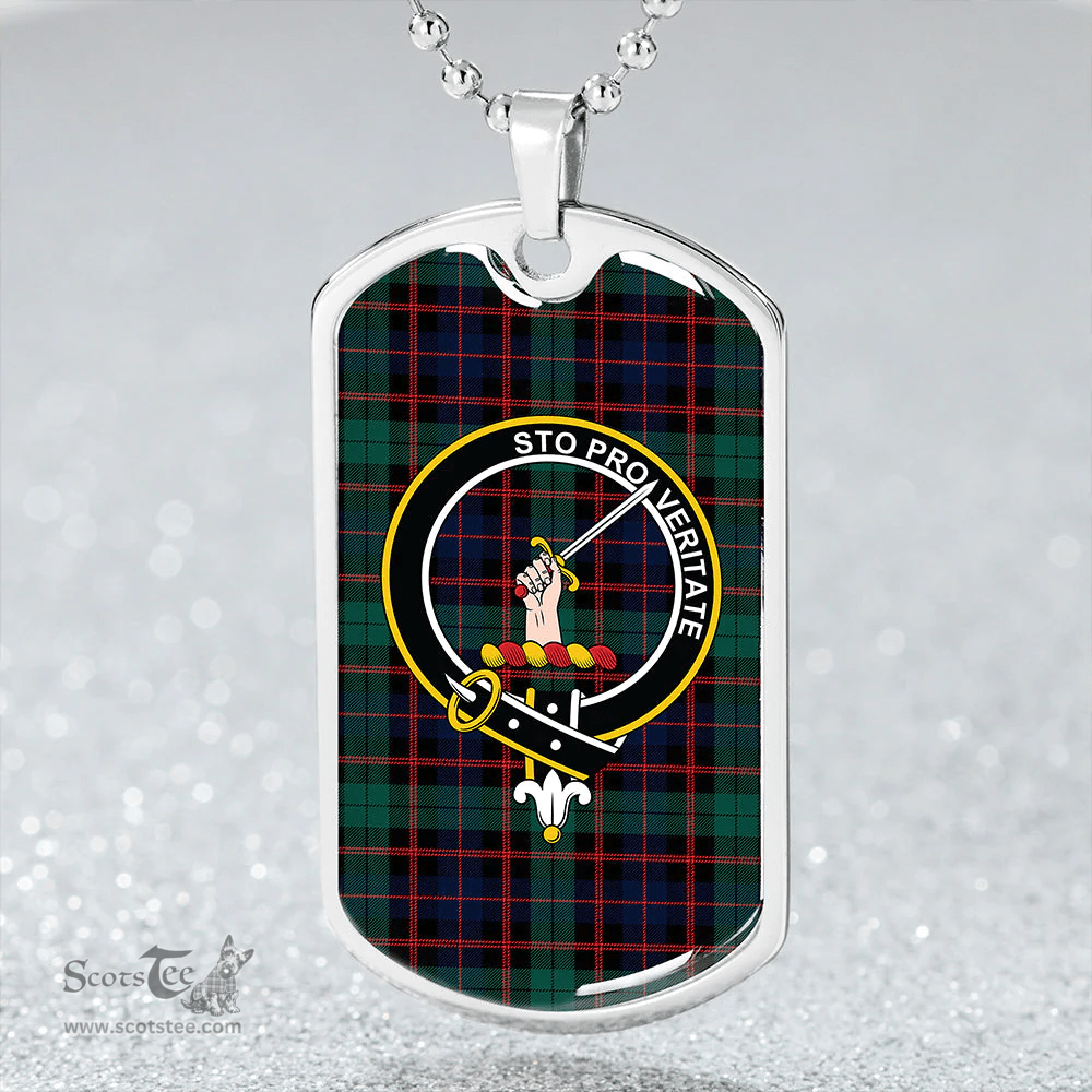 ScottishPlaid Guthrie Modern Clan Tartan Dog Tag Necklace - Crest Classic Scottish Plaid Tartan Plaid