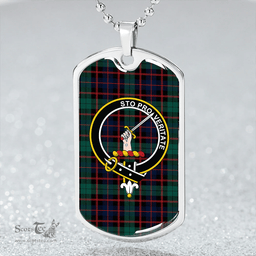 ScottishPlaid Guthrie Modern Clan Tartan Dog Tag Necklace - Crest Classic Scottish Plaid Tartan Plaid