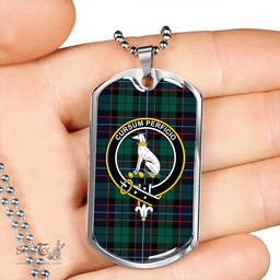 ScottishPlaid Hunter Modern Clan Tartan Dog Tag Necklace - Crest Classic Scottish Plaid Tartan Plaid