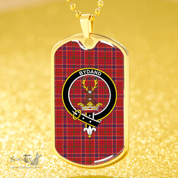 ScottishPlaid Huntly District (Marchioness of Huntly) Modern Clan Tartan Dog Tag Necklace - Crest Classic Scottish Plaid Tartan Plaid