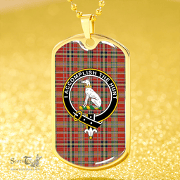ScottishPlaid Hunter 1775 (Michael 1775) Modern Clan Tartan Dog Tag Necklace - Crest Classic Scottish Plaid Tartan Plaid