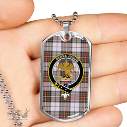 ScottishPlaid Hay #2 Ancient Clan Tartan Dog Tag Necklace - Crest Classic Scottish Plaid Tartan Plaid