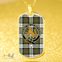 ScottishPlaid Gillies Green Dress Dance Clan Tartan Dog Tag Necklace - Crest Classic Scottish Plaid Tartan Plaid