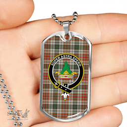 ScottishPlaid Gayre Dress #2 Ancient Clan Tartan Dog Tag Necklace - Crest Classic Scottish Plaid Tartan Plaid