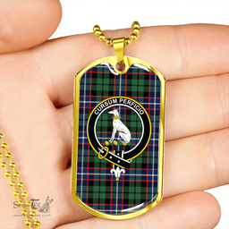 ScottishPlaid Hunter #2 Modern Clan Tartan Dog Tag Necklace - Crest Classic Scottish Plaid Tartan Plaid