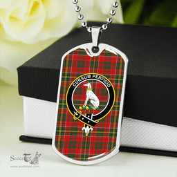 ScottishPlaid Hunter USA Modern Clan Tartan Dog Tag Necklace - Crest Classic Scottish Plaid Tartan Plaid