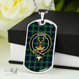 ScottishPlaid Gordon Modern Clan Tartan Dog Tag Necklace - Crest Classic Scottish Plaid Tartan Plaid
