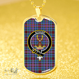 ScottishPlaid Huntly Modern Clan Tartan Dog Tag Necklace - Crest Classic Scottish Plaid Tartan Plaid