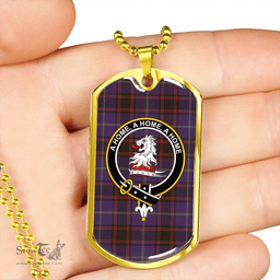 ScottishPlaid Home Weathered Clan Tartan Dog Tag Necklace - Crest Classic Scottish Plaid Tartan Plaid