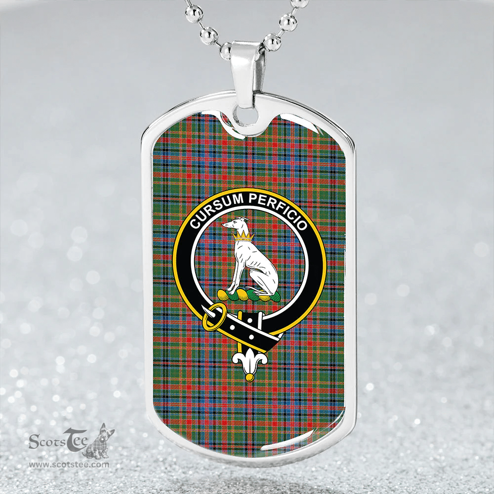 ScottishPlaid Hunter Old #2 Modern Clan Tartan Dog Tag Necklace - Crest Classic Scottish Plaid Tartan Plaid