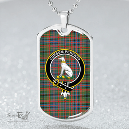ScottishPlaid Hunter Old #2 Modern Clan Tartan Dog Tag Necklace - Crest Classic Scottish Plaid Tartan Plaid