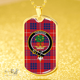 ScottishPlaid Hamilton Modern Clan Tartan Dog Tag Necklace - Crest Classic Scottish Plaid Tartan Plaid