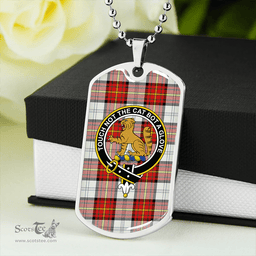 ScottishPlaid Gillies Red Dress Dance Clan Tartan Dog Tag Necklace - Crest Classic Scottish Plaid Tartan Plaid