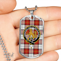 ScottishPlaid Gillies Red Dress Dance Clan Tartan Dog Tag Necklace - Crest Classic Scottish Plaid Tartan Plaid