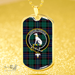 ScottishPlaid Hunter Modern Clan Tartan Dog Tag Necklace - Crest Classic Scottish Plaid Tartan Plaid