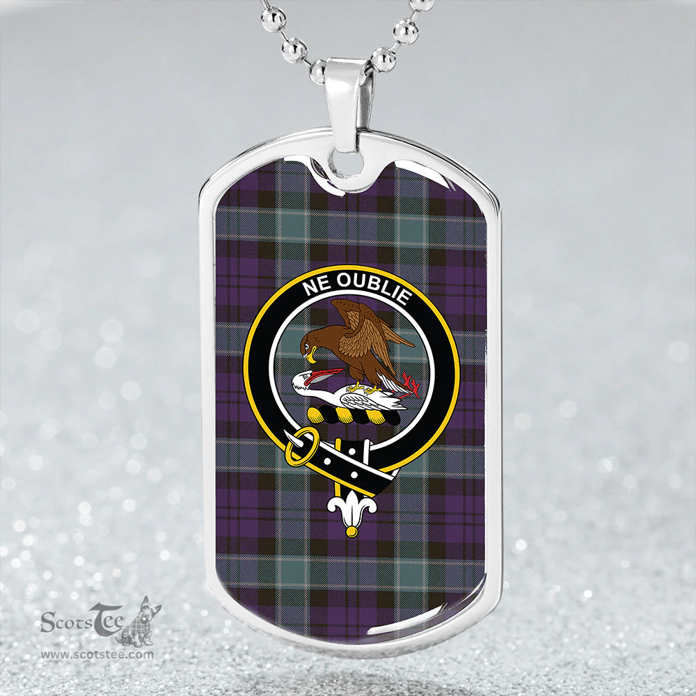 ScottishPlaid Graham of Menteith Plaid Weathered Clan Tartan Dog Tag Necklace - Crest Classic Scottish Plaid Tartan Plaid