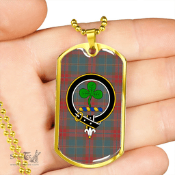 ScottishPlaid Harvey Weathered Clan Tartan Dog Tag Necklace - Crest Classic Scottish Plaid Tartan Plaid