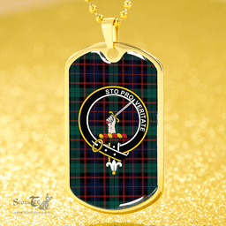 ScottishPlaid Guthrie Modern Clan Tartan Dog Tag Necklace - Crest Classic Scottish Plaid Tartan Plaid