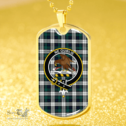 ScottishPlaid Graham Dress Modern Clan Tartan Dog Tag Necklace - Crest Classic Scottish Plaid Tartan Plaid