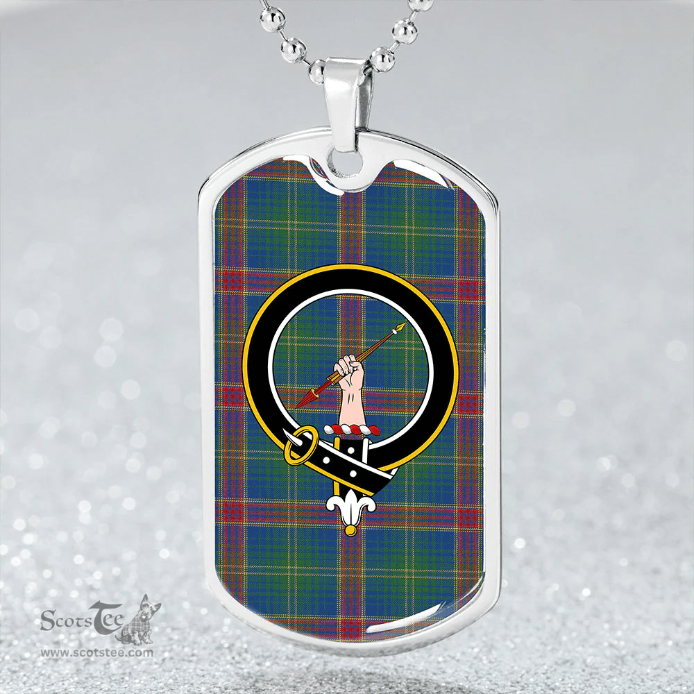 ScottishPlaid Hart Modern Clan Tartan Dog Tag Necklace - Crest Classic Scottish Plaid Tartan Plaid