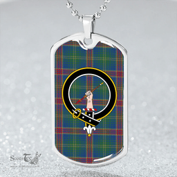 ScottishPlaid Hart Modern Clan Tartan Dog Tag Necklace - Crest Classic Scottish Plaid Tartan Plaid