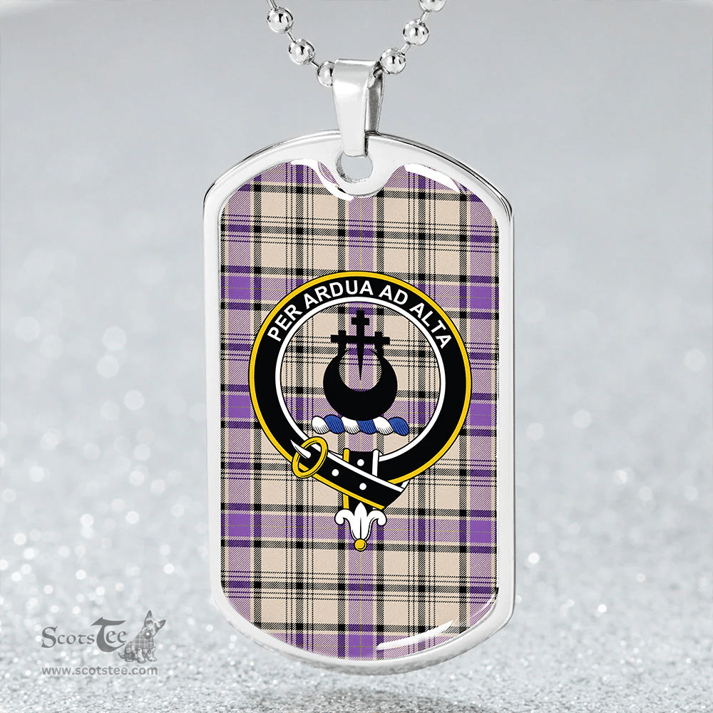 ScottishPlaid Hannay (Haney) (Hanna of Sorbie) Ancient Clan Tartan Dog Tag Necklace - Crest Classic Scottish Plaid Tartan Plaid