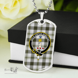 ScottishPlaid Henderson Dress #2 Weathered Clan Tartan Dog Tag Necklace - Crest Classic Scottish Plaid Tartan Plaid